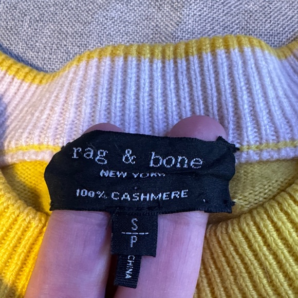 rag & bone Bright Yellow Ribbed Crew Sweater - Picture 2 of 7